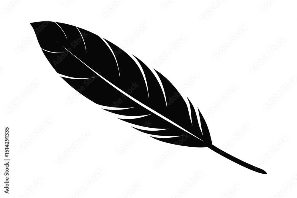 Obraz premium Single feather with light gradient filled texture lioncut art illustration