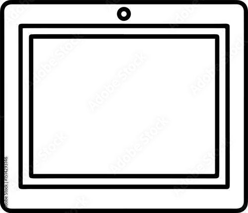 Digital photo frame black outline vector and illustration, coloring book page