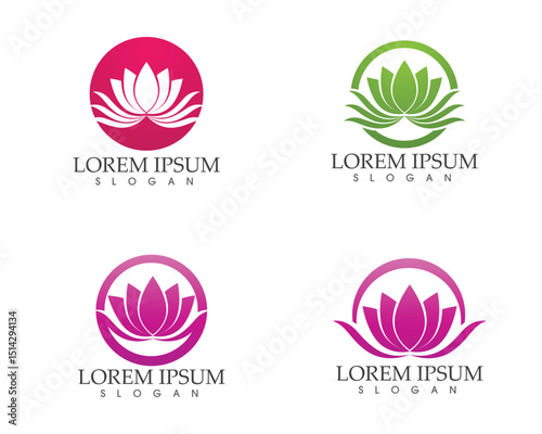 Vector - Lotus Flower Sign for Wellness, Spa and Yoga. Vector Illustration