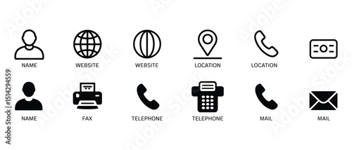 Communication & Contact Icons – Business Card Essentials

