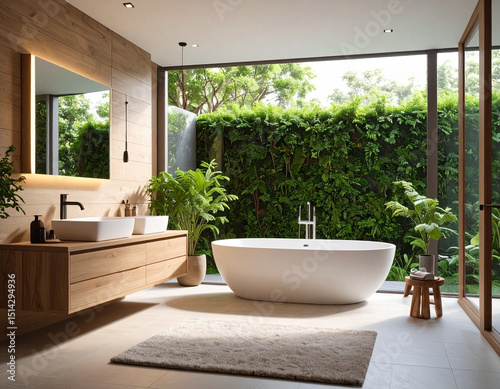 Modern Minimalist Bathroom Interior with Clean Design and Natural Light