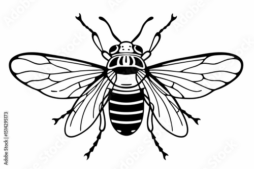 insect, fly, bee, macro, isolated, bug, nature, wing, animal, white, honey, wasp, wings, flower, closeup, black, close-up, horsefly, vintage, vector, yellow, leaf, illustration, pest, housefly