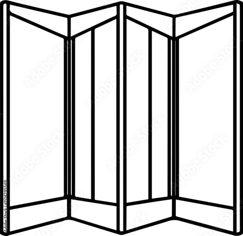 Room divider black outline vector illustration, coloring book page
