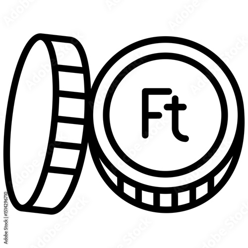 Forint coin line icon