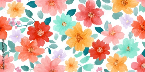 Colorful Seamless Floral Pattern