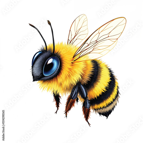 bee Cartoon Vector Illustration isolated on white background