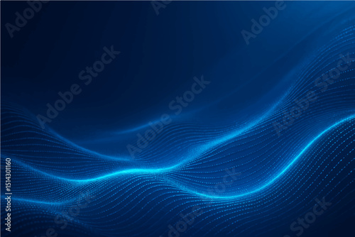 Abstract beautiful wave technology background with blue light digital effect corporate concept.