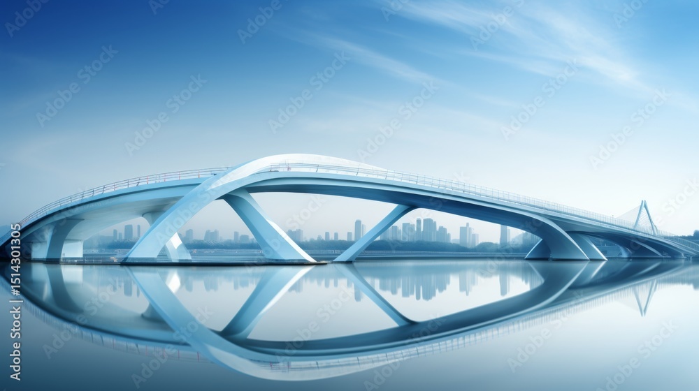 Naklejka premium Futuristic bridge design a modern background image showcasing innovative architecture