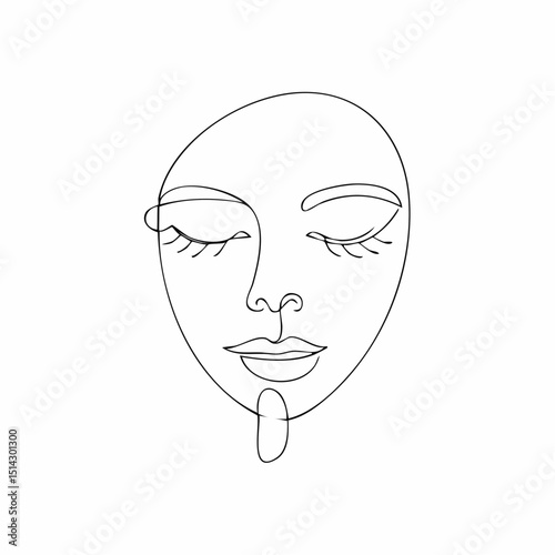 Two connected faces in one elegant line, perfect for modern art or branding.