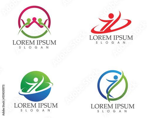 people care success health life logo template icons