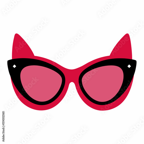 glasses with red lips vector illustration