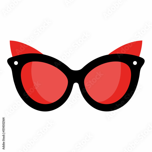red sunglasses isolated on white