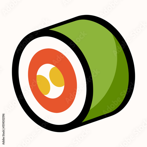 vector illustration of a plate of sushi