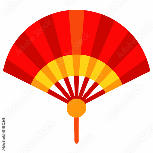 colorful fan isolated on white background
