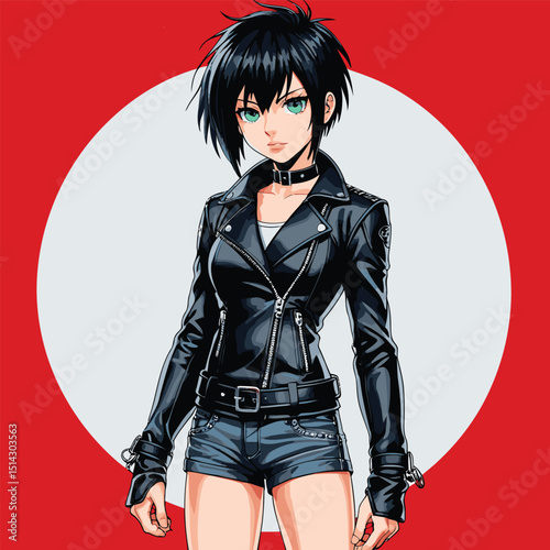 anime cartoon character female vector art