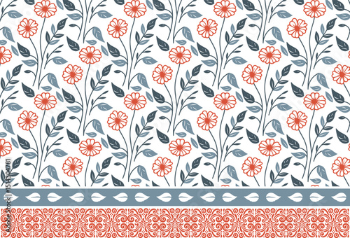 line art florals wallpaper, abstract floral border print, minimalist rose repeat pattern, women wear textile idea, stylish floral wrapping paper

