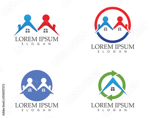 Real estate and home buildings logo icons template