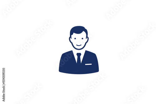 Silhouette of a businessman in a suit and tie, representing professionalism or corporate identity, isolated on a white background for business or branding designs