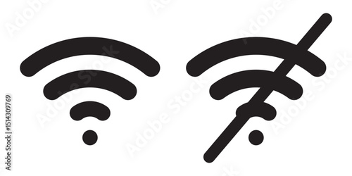 Wi-Fi icon set. On and off mode. 2G to 5G different Wi-Fi design and connections. Connected and Disconnected options mode. Eps 10.