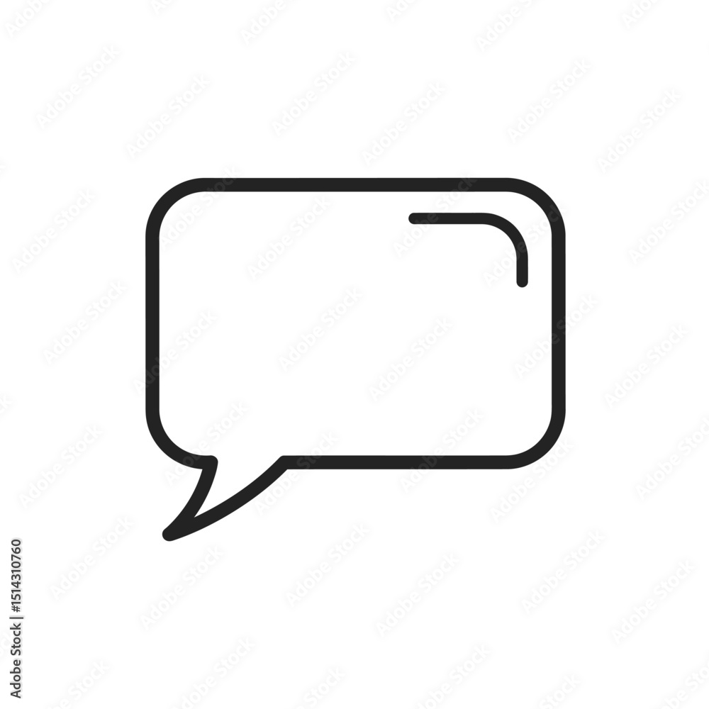 Naklejka premium Simple Black Line Art Speech Bubble Icon Communication, Dialogue, Conversation, Chat, Message