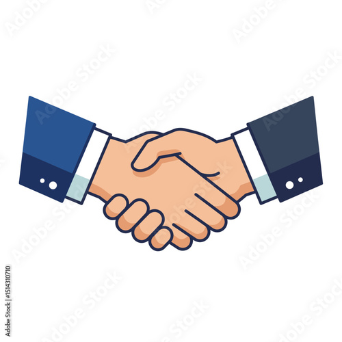Vector Illustration of a Handshake Agreement, Partnership, and Collaboration
