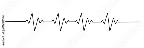 Heartbeat Line on white background. Pulse Rate. Heart line icon. Vector illustration . EPS 10 .