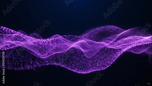 Blue glowing digital wave pattern flowing smoothly on a dark background in a seamless loop