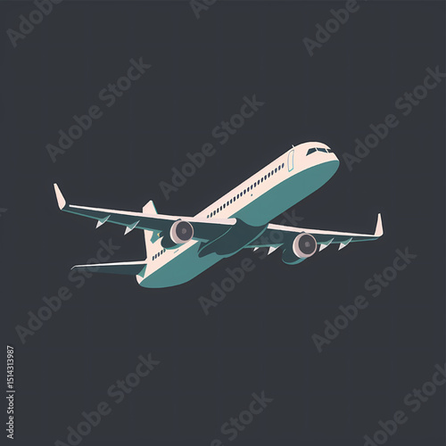 soaring flight of Aircraft: An elegant aircraft soars gracefully in mid-air, the embodiment of modern aviation's beauty, against a minimalist backdrop that enhances its design 