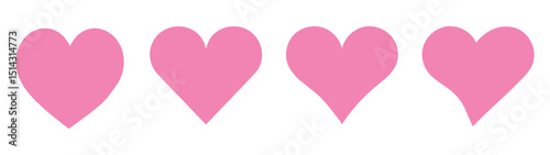 Heart, love, romance or valentine's day red heart. Heart vector icons. Artistic red heart love symbols isolated editable vector. Art & Illustration