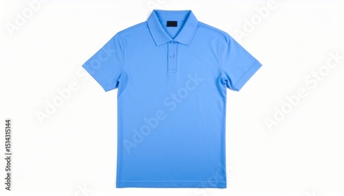 Men's Solid Color Polo T-Shirt – Soft Cotton Blend Light Blue