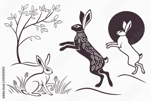 The Elegant Hare: Sketches & Silhouettes