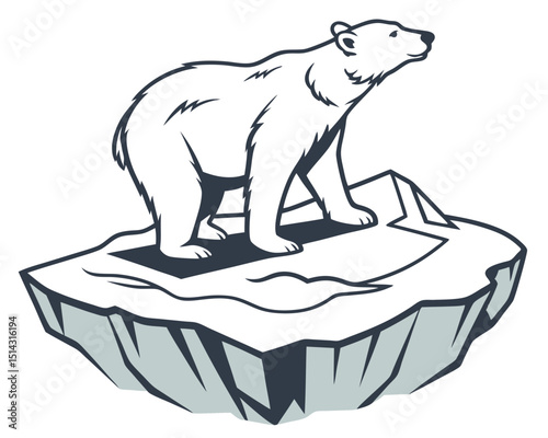 floating iceberg with polar bear clean vector  