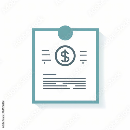 Financial Document: A clean, minimalist illustration of a financial document, showcasing key monetary symbols and data within its borders.