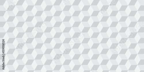 Seamless white geometric cube creative concept triangle overlapping overlap square technology texture. geometric digital cubes fabric and wallpaper grid block texture background.