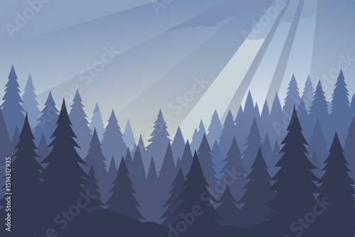 winter mountain landscape with snow