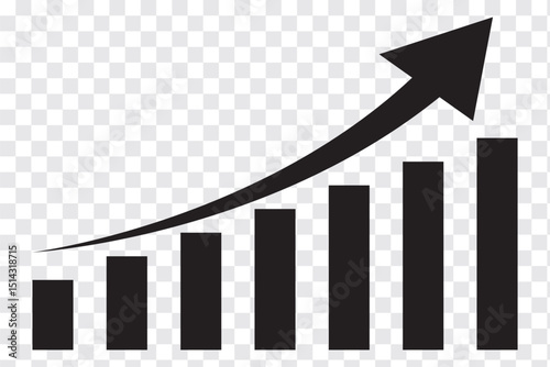 Graph enhancing and falling icon. Vector graph with black, green and red arrows. Graph with increase and decrease report.