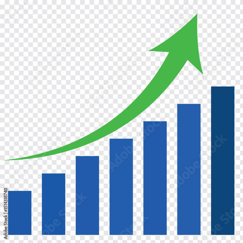 Graph enhancing and falling icon. Vector graph with black, green and red arrows. Graph with increase and decrease report.