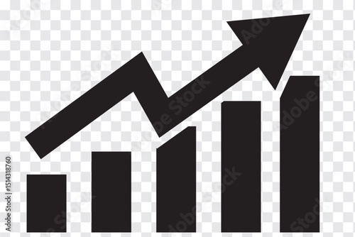 Graph enhancing and falling icon. Vector graph with black, green and red arrows. Graph with increase and decrease report.