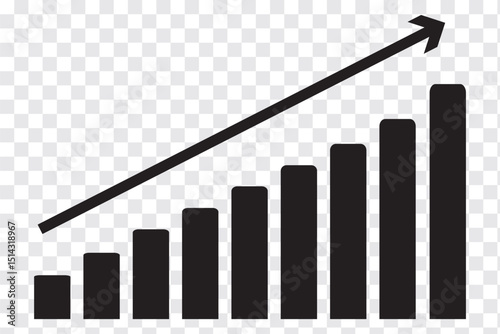 Graph Financial arrows up and down. Vector graph with black, green and red arrows. Graph with increase and decrease Report.  Vector illustration.