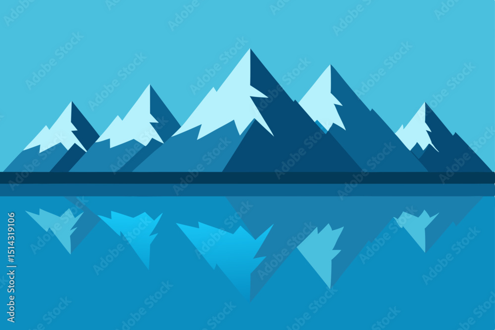 Obraz premium vector illustration of a mountain landscape