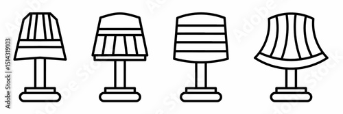 Lamp icon. Decorative lamp thin line icon collection. Stock vector.
