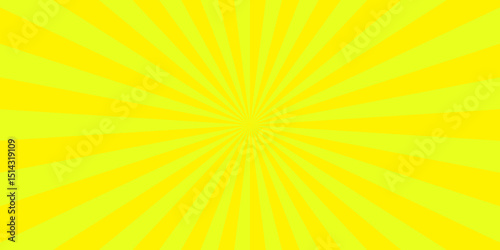 Abstract yellow vector pop sunlight summer ray sunburst hot sunrise wallpaper background. minimal explosion style bright texture design.