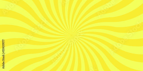 Abstract yellow vector pop sunlight summer ray sunburst hot sunrise wallpaper background. minimal explosion style bright texture design.