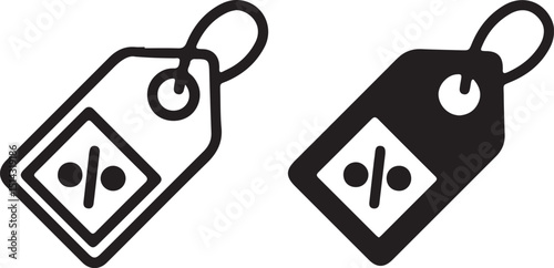 Shopping tag line and solid icon, market concept, Special offer sign on white background