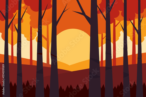 sunrise in the forest