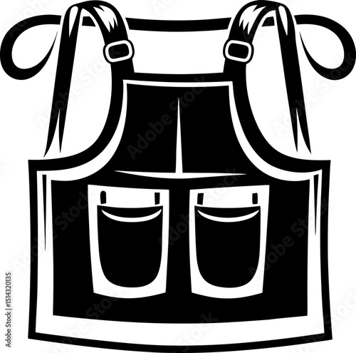 Iconic suspender apron with pockets stylish kitchen wear design