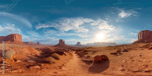 Sunset hiking adventure in monument valley nature landscape view