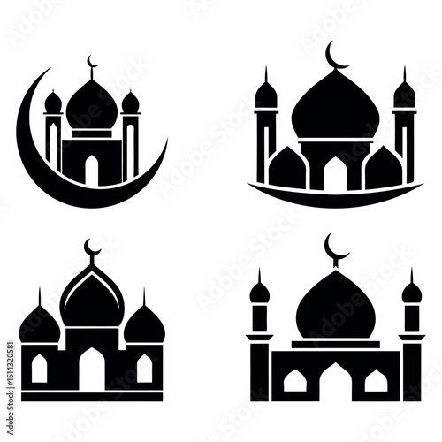minimal mosque logo, mosque logo, islamic logo,