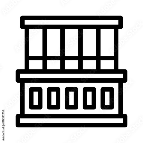 hotel balcony line icon