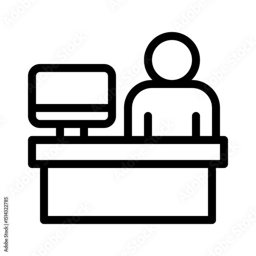 hotel reception line icon